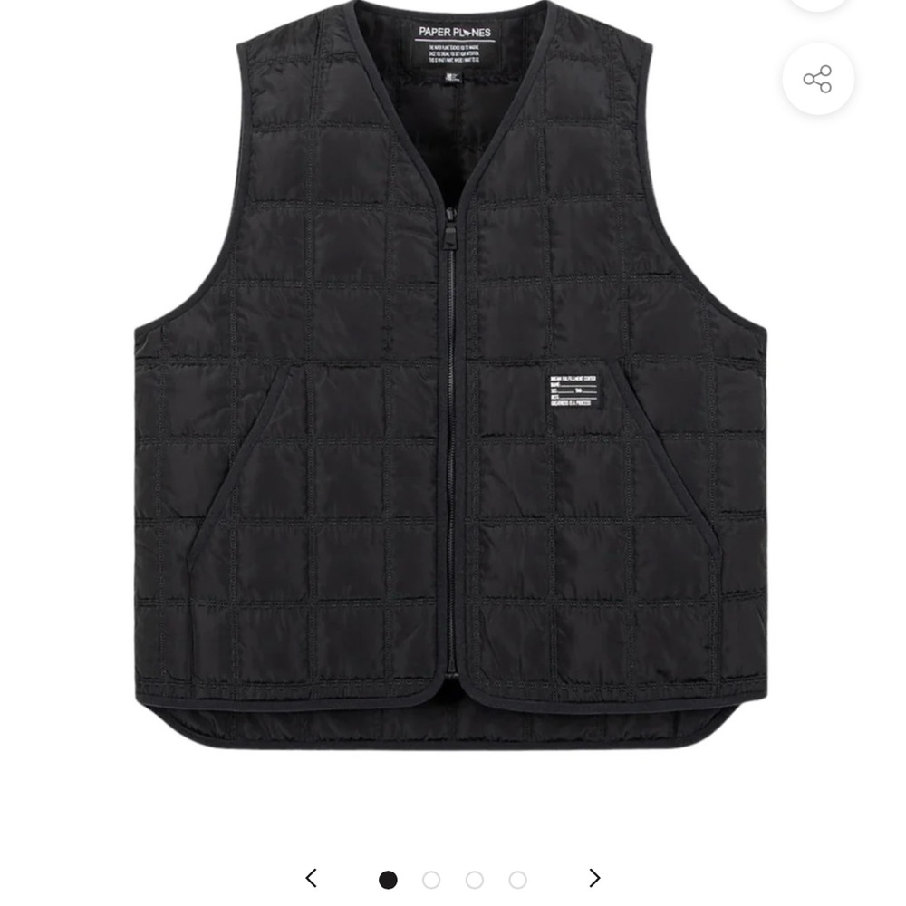 Paper Planes Black Quilted Vest